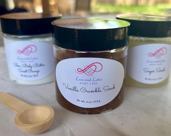 Handmade Vegan Sugar Scrub: Coconut & Grapeseed Oil Exfoliating Body Scrub
