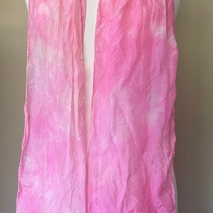 Silky Heart Hand Dyed Habotai Silk Scarf (Pink)