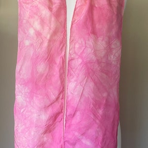 Fading Rose Hand Dyed Habotai Silk Scarf (Pink)