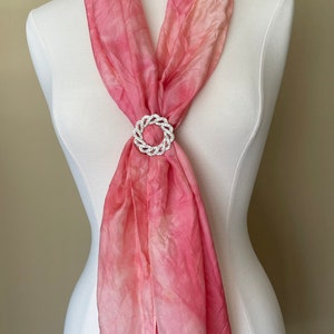 Valentine’s Silk Hand Dyed Habotai Silk Scarf (Pink)