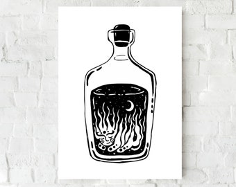 Items Similar To Space Girl Art Print Outer Space Wall Decor