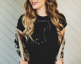 Scorpio Shirt, Scorpio Zodiac Tee Shirt, Scorpio Birthday Gift, Scorpio Birth Sign T-Shirt, Scorpio Astrology Gifts, Constellation Shirts