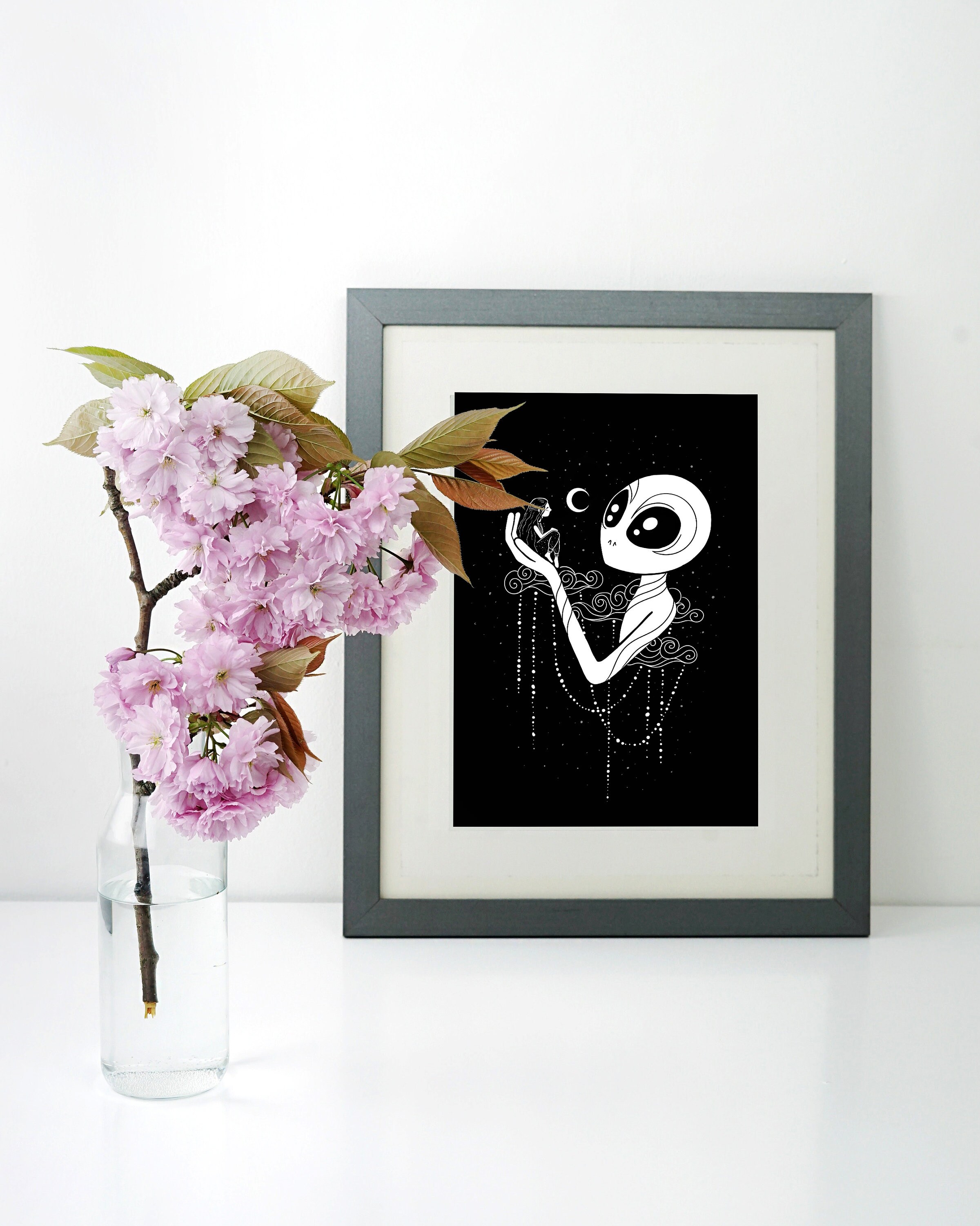 Alien Girl Art Print | Extraterrestrial Wall Art | Aliens Poster ...