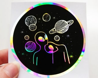 Holographic Pizza Slice Sticker, Alien Stickers, Outer Space Holo ...