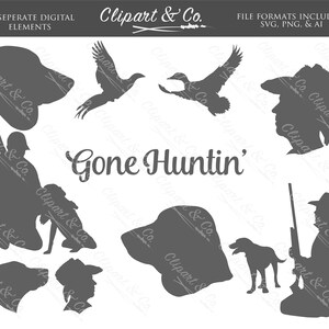 Chasse chien Silhouette Clipart Design des éléments et des Images vectorielles, SVG stickers, oiseau Clipart, fenêtre autocollants grande fête des pères cadeau !