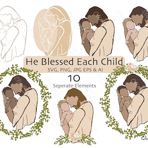 Jesus halten Baby - Jesus und Baby Kunst - Fehlgeburt Baby Verlust - Jesus halten Baby SVG, PNG - Jesus und Baby SVG - himmlische Baby