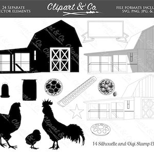 Chicken SVG - Chicken Clipart - Barn Clipart - Vector Images - Clipart Commercial Use - Chicken Clip Art - SVG Farm Animals