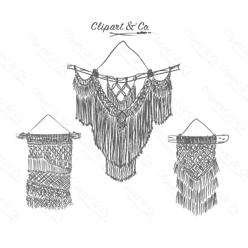 Macrame Plant Hanger Clipart Macrame Wall Hanging Macrame Etsy