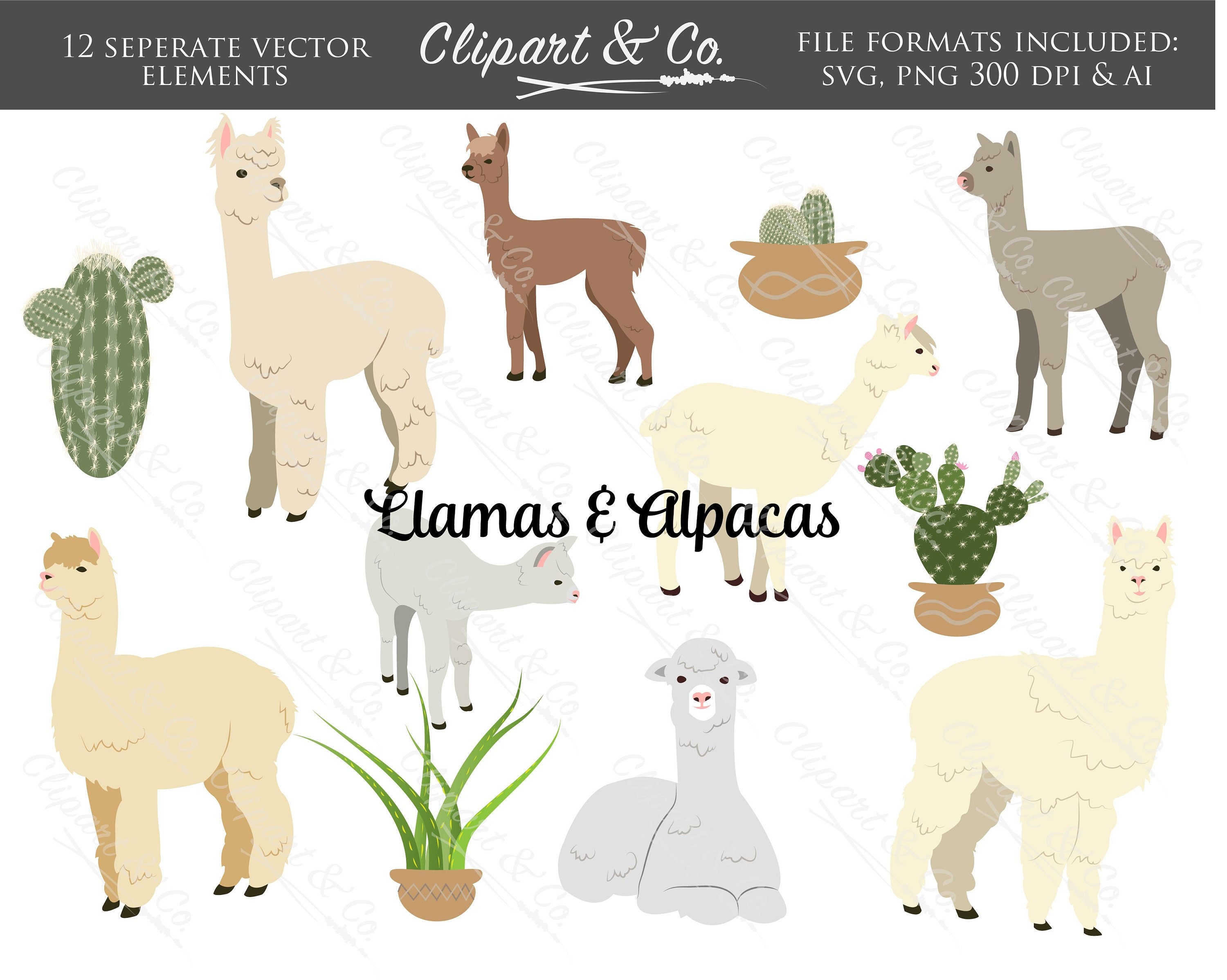 Download Alpaca Svg Llama Svg Llama Clip Art Llama Silhouette Svg Etsy