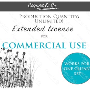 Extended License for Commercial Use of Any Clipart Set - Unlimited Production Quantity, Commercial Use of Clip Art