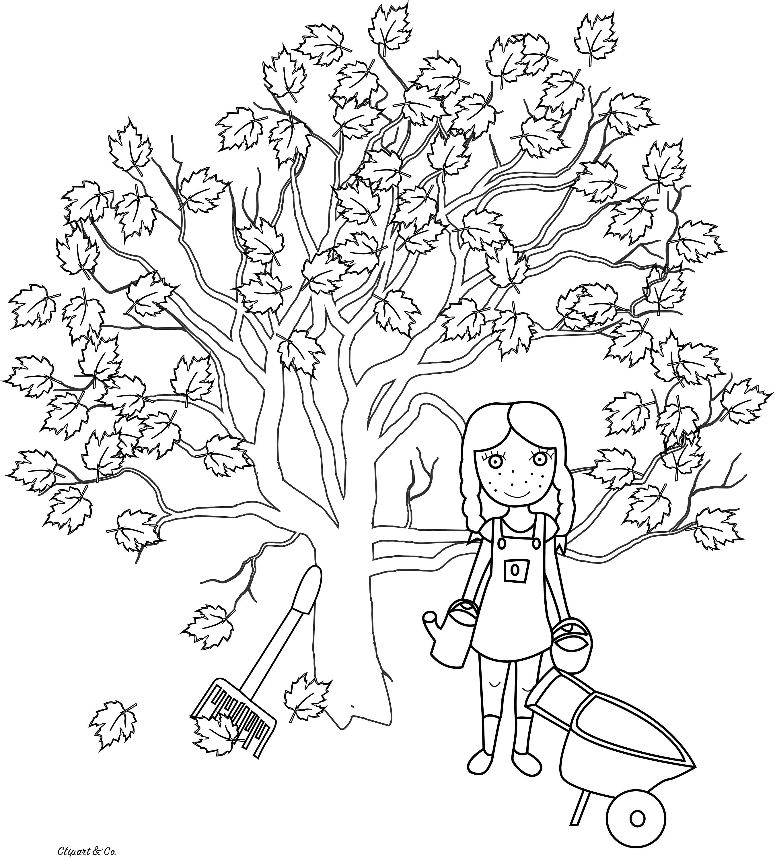 Fall Coloring Page Fall Coloring Printable Coloring Pages | Etsy