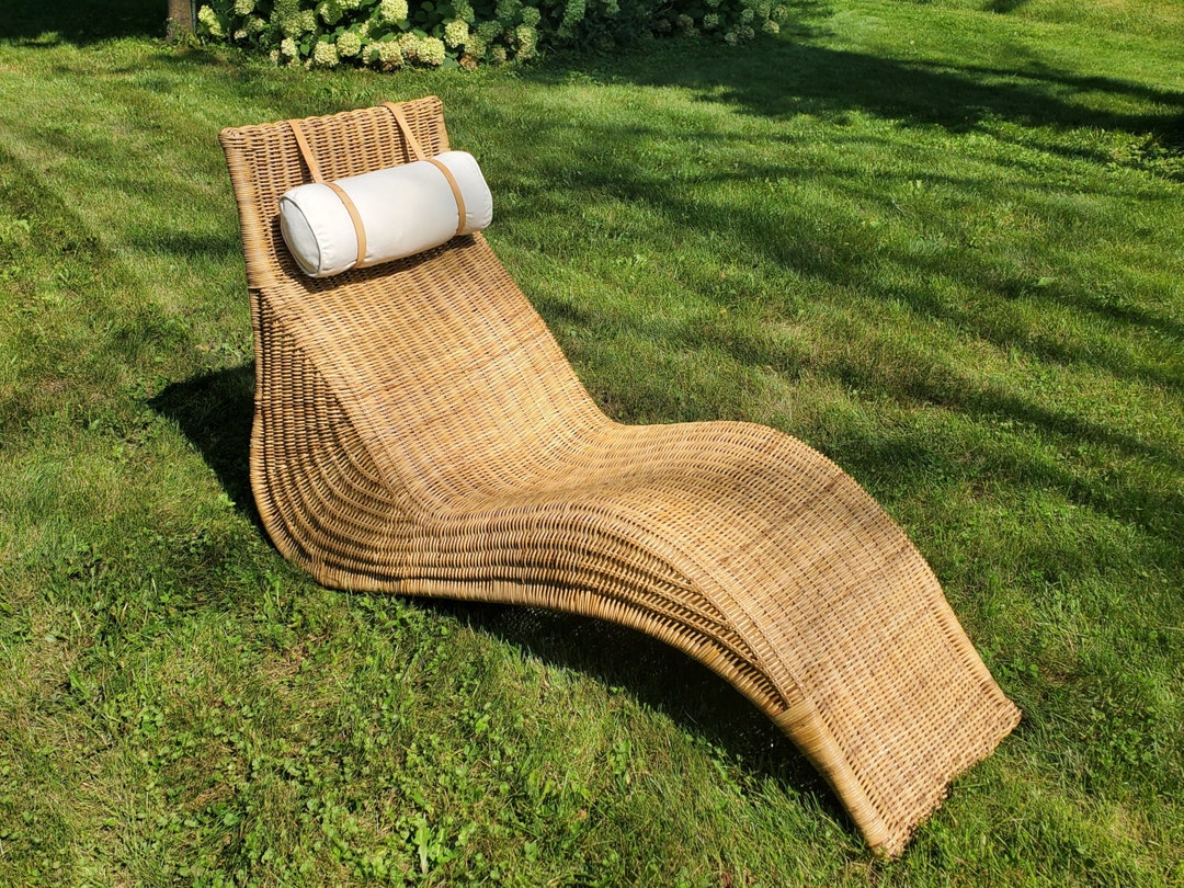 Vintage Ikea Karlskrona Rattan Chaise Longue / Lounge Chair Etsy