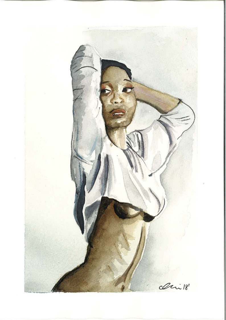Watercolour Nude, Woman Nude, Female Nude, Art Watercolour Nude