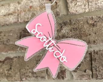 Bow Diaper Bag Tag / Girly Bag Tag / Bow Tag / Diaper Bag Tag / Girly Keychain