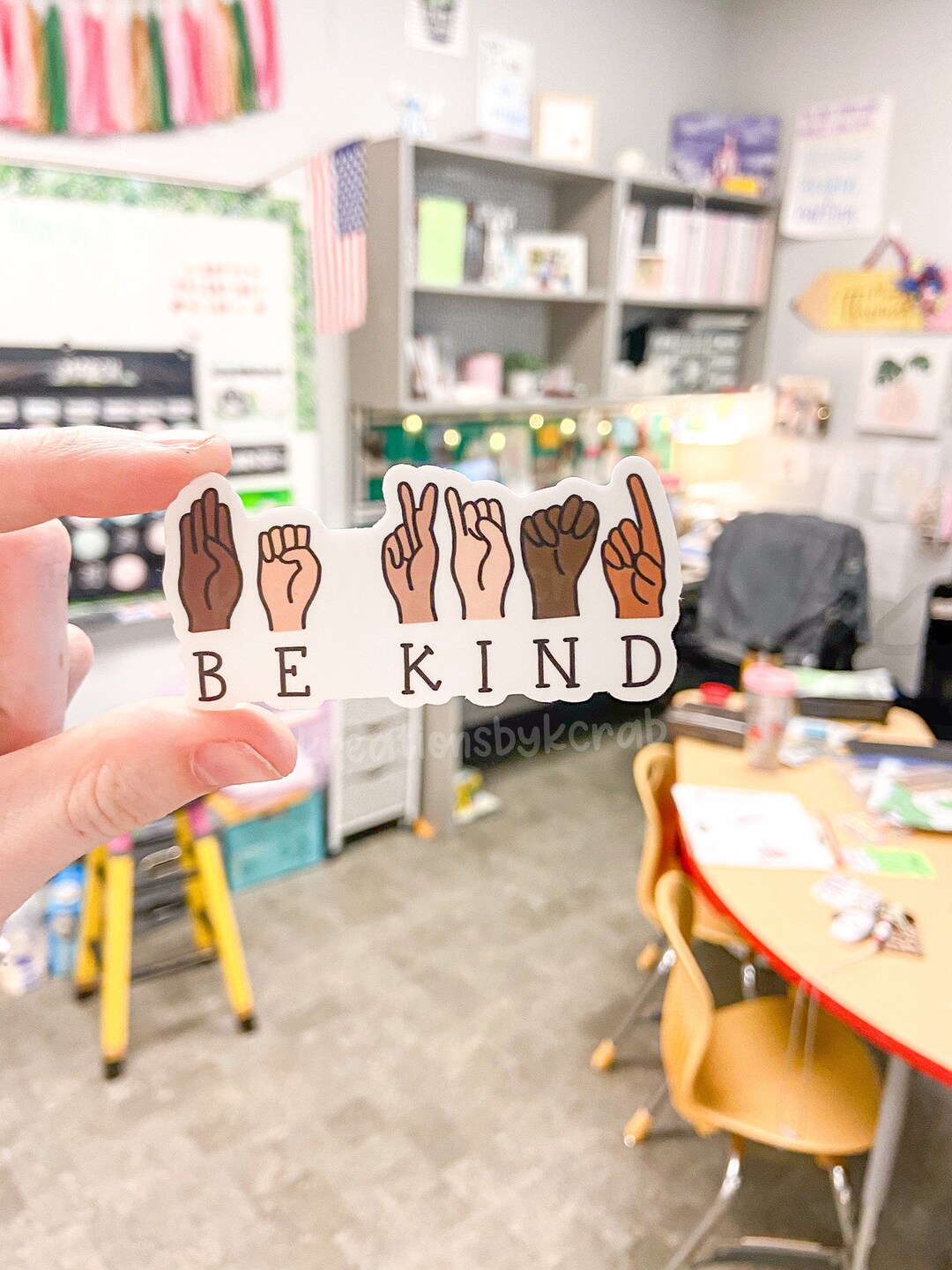 Be Kind Sign Language Sticker | Waterproof & Weatherproof | Teaching ...