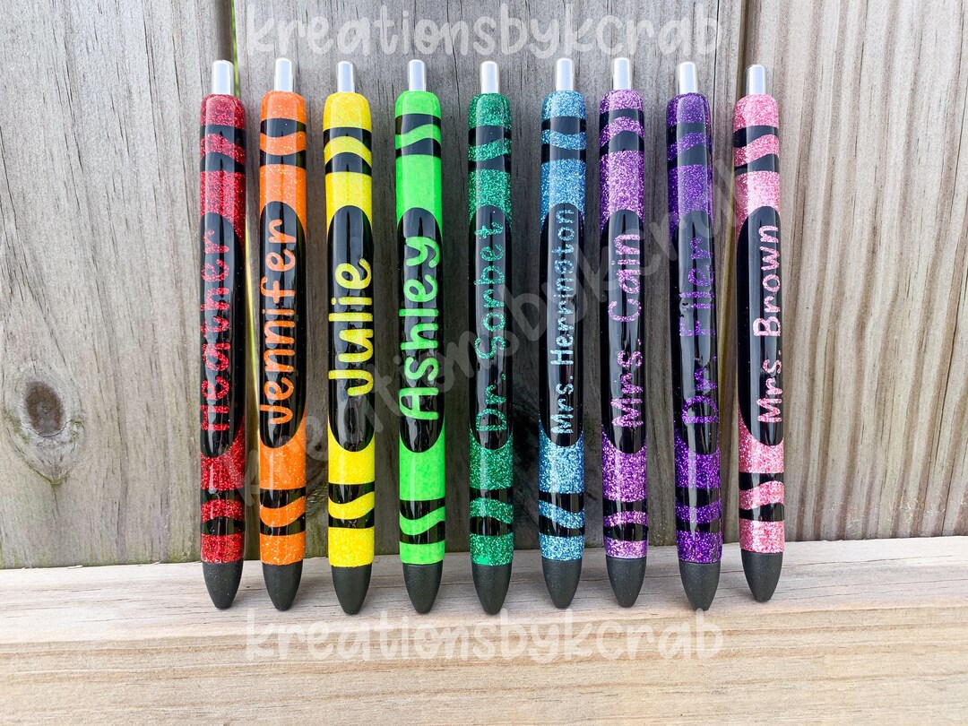 Custom Crayon Glitter Inkjoy Gel Pen Etsy