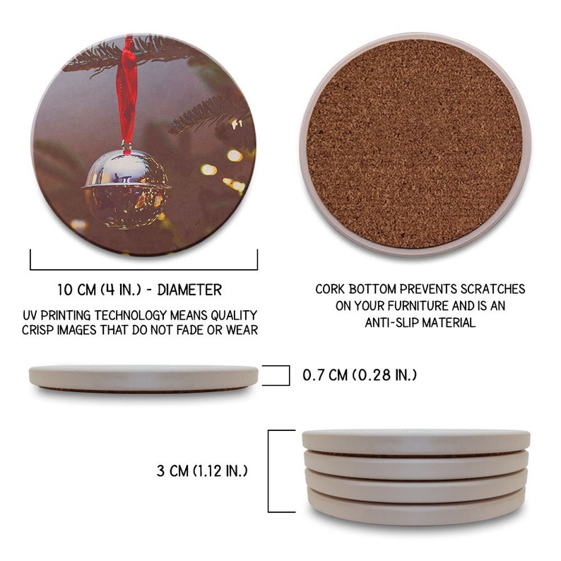 Christmas \u2013 Winter \u2013 Lights \u2013 Ornaments \u2013 Wreaths \u2013 Absorbent Ceramic Drink Coasters Set of 4