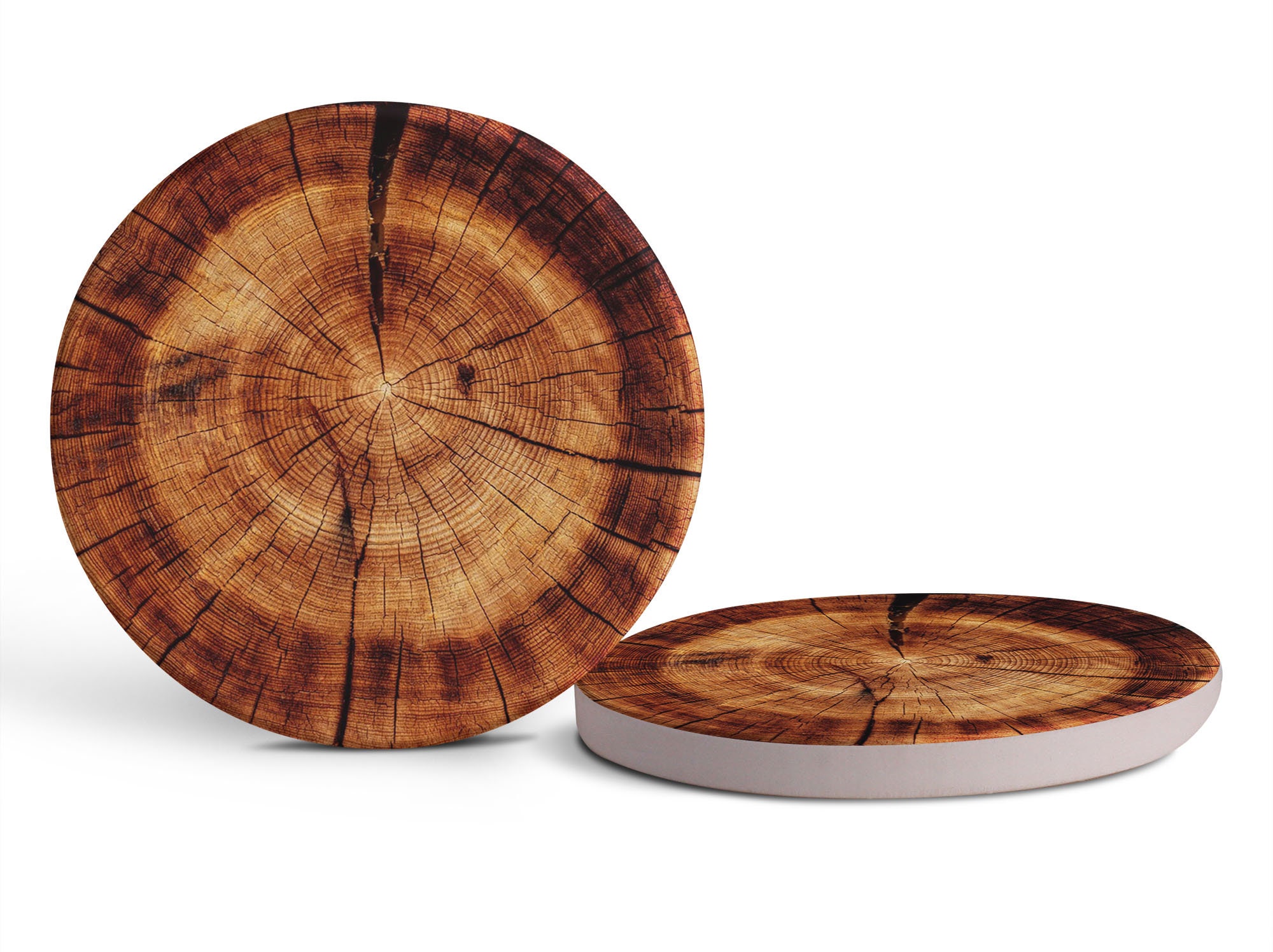 New Large 3 Absorbent Ceramic Car Cupholder Coasters Set of 2 Etsy