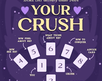 Lectura de Tarot para tu crush el mismo día (menos de 24 horas). Amor para tu crush. Pareja para tu crush. Lecturas de Tarot. Lector de Tarot.