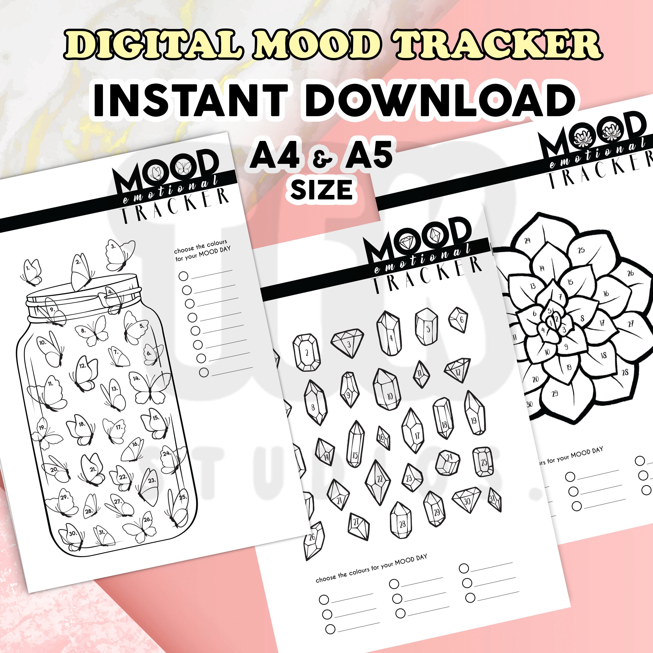 Cute Icon Mood Tracker from Etsy