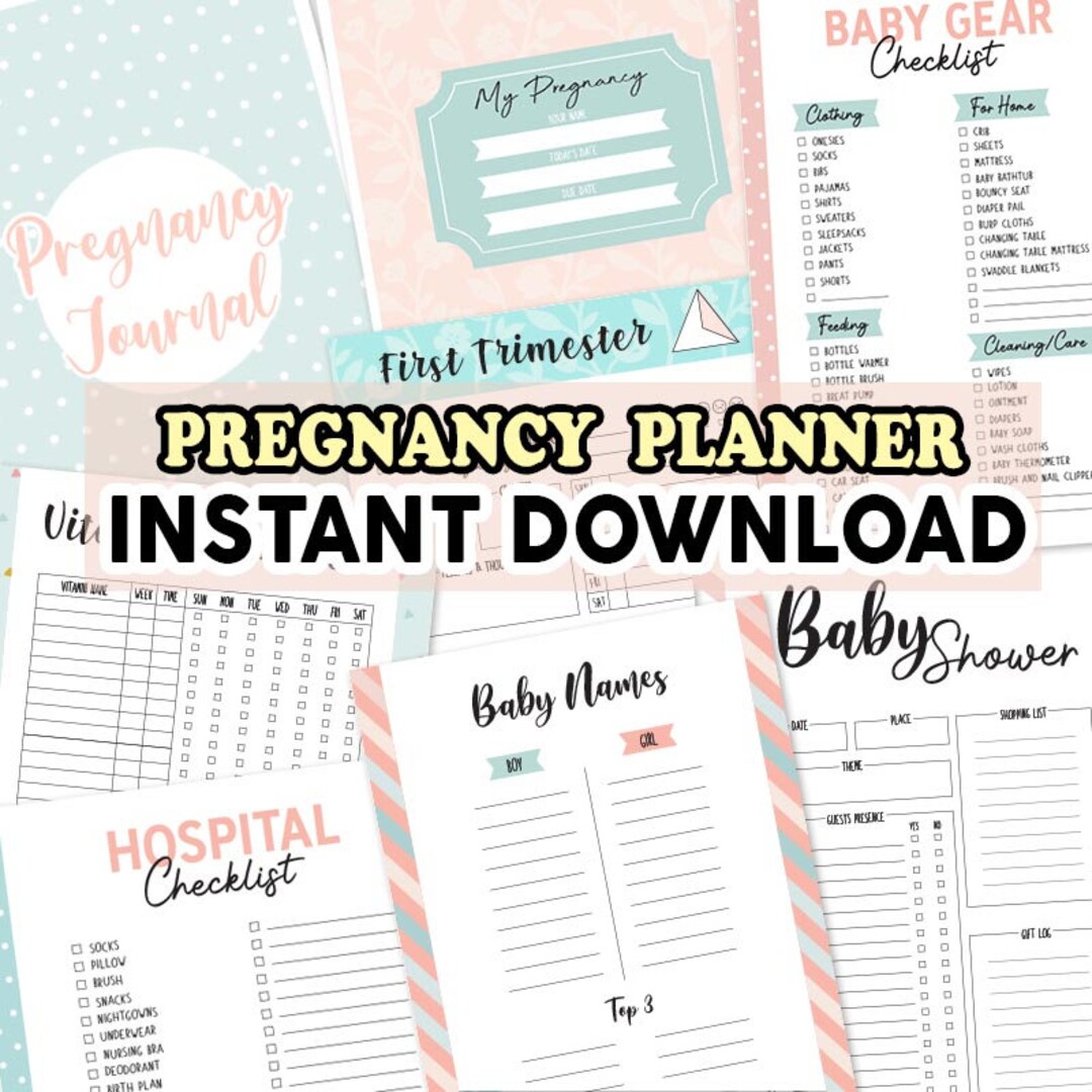Pregnancy Planner Printable Pregnancy Journal Pregnancy - Etsy