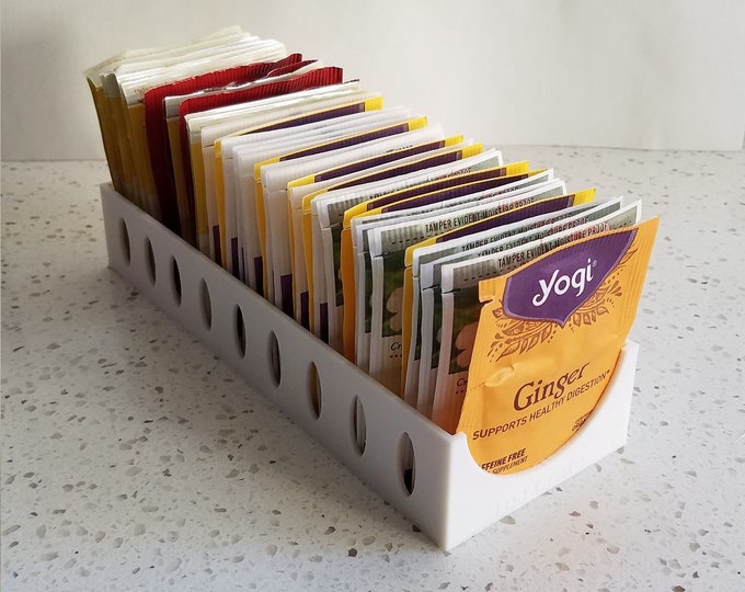 Tea Bag Organizer Tea Packet Holder Holds up to 40 Large Tea Bags