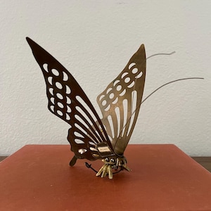 Vintage Brass Butterfly Sculpture