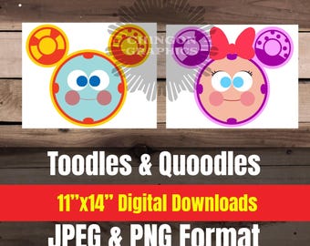 11x14 Toodles and Quoodles Digital Download JPEG kit - Mickey Mouse Clubhouse, Party,  Decoration, Oh Toodles, sign, birthday decor & banner