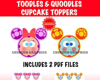 Toodles & Quoodles Cupcake Toppers, Mickey Mouse Clubhouse Cupcake Topper, Disney Cupcake Topper, Birthday Cupcake Topper, Quoodles, Party