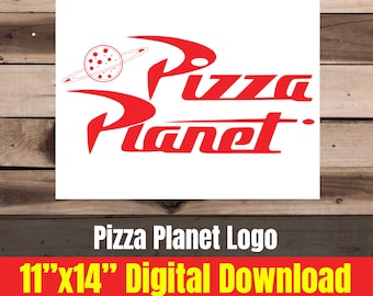 Pizza Planet logo JPEG digital download Toy Story birthday party sign, Decoration birthday decor, disney, woody, buzz, claw, galaxy JPG