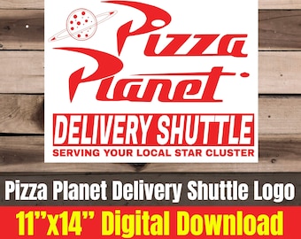 Pizza Planet Delivery Shuttle logo JPEG digital download Toy Story birthday party sign, birthday, pixar, disney, woody, buzz, galaxy, star