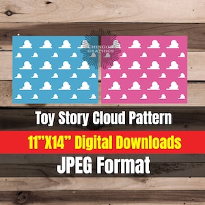 Toy Story Cloud Pattern JPEG digital download Toy Story Clouds birthday party sign - sky Decoration birthday decor disney, woody, buzz