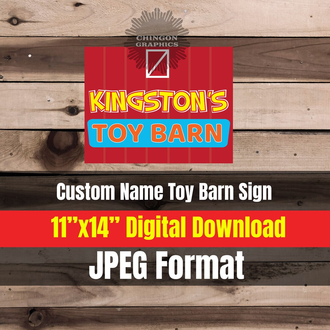 Personalized Customized Toy Barn Sign 11x14 - Digital Download JPEG Toy ...