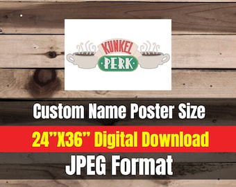 Personalized Custom Friends Central Perk Sign JPEG digital download - Friends party sign, Decoration birthday decor, Central Perk Logo