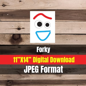 Forky sign - Toy Story birthday party sign, toy story forky, JPEG digital download, woody, buzz light year,  trash, toy story 4, fork toy