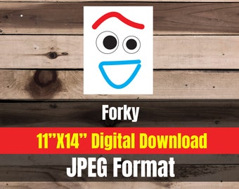 Forky sign - Toy Story birthday party sign, toy story forky, JPEG digital download, woody, buzz light year,  trash, toy story 4, fork toy