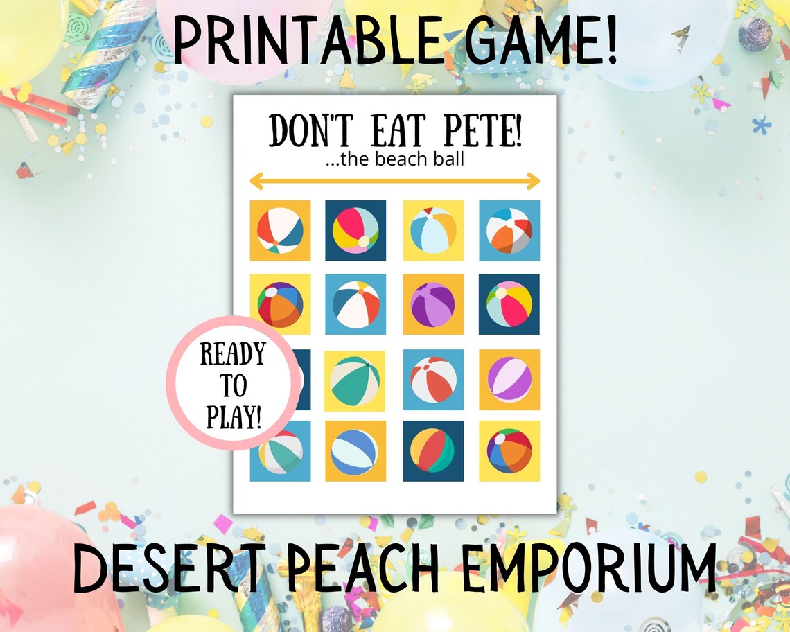 Don't Eat Pete Printable Kids Games Game for Kids Etsy