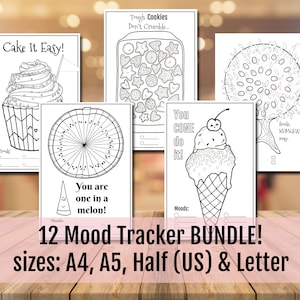 Hand-Drawn Mood Tracker Bundle: Printable Bujo Inserts (PDF)