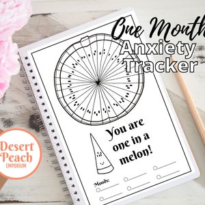 Watermelon Mood Tracker Coloring Page: Printable Bujo Insert (PDF)