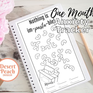 Pasta Mood Tracker Coloring Page: Printable Bujo Insert (PDF)