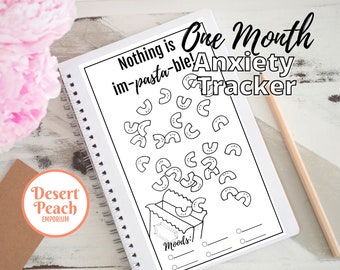 Mood Tracker Coloring Page,  Bullet Journal Printable, Bujo Insert, Monthly Habit Tracker, Hand Drawn Tracker, Pasta, Anxiety Tracker