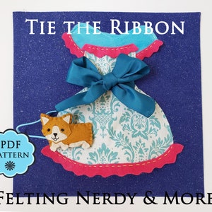 Dress & Puppy Tie Ribbon Quiet Book Page Pattern (PDF Pattern)