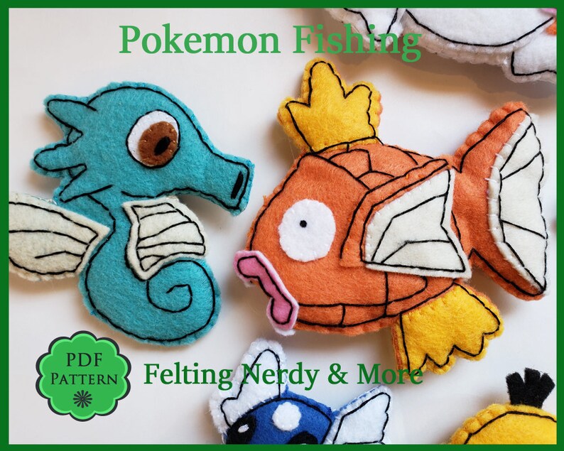 Pokemon Felt PATTERN Fishing Game fine motor skills Etsy