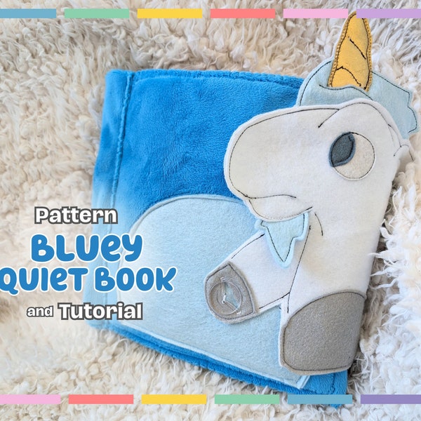 MODELLO Bluey Quiet Book, modello di cucito, modello artigianale, modello PDF, giocattolo per bambini, idee per libri tranquilli, modello di libro occupato, famiglia Heeler