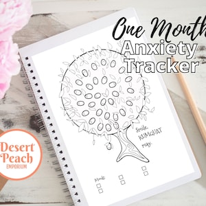Mood Tracker Kleurplaat, Afdrukbaar Bullet Journal, Bujo Insert, Monthly Habit Tracker, Handgetekende Tracker, Angsttracker, Gezondheidstrack