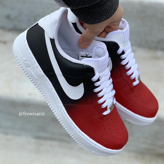custom air force 1 black and red
