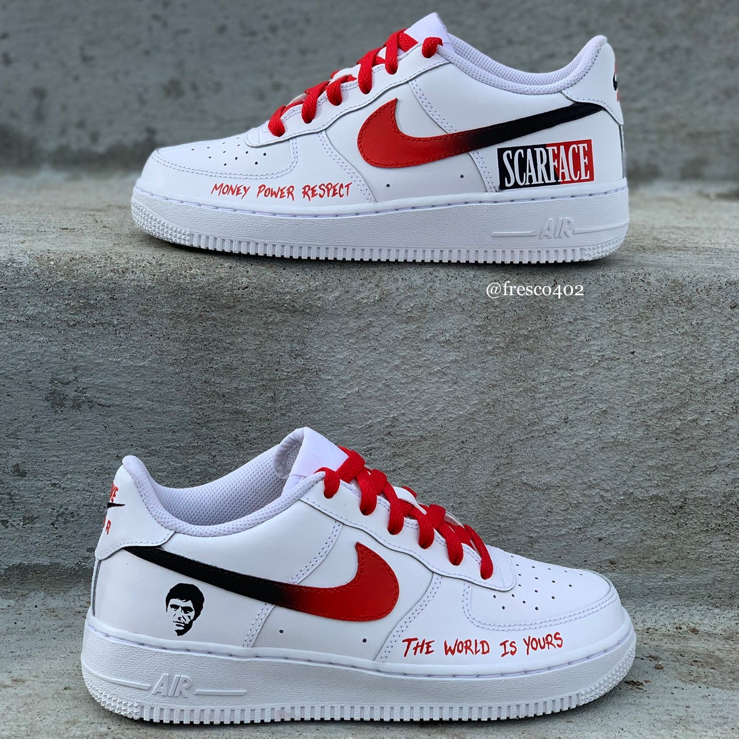 Custom LV x White Air Force 1 Lows - With Toe Box – Detroit Customs