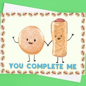 Sausage Roll Bap Humorous Irish Valentines Day Card