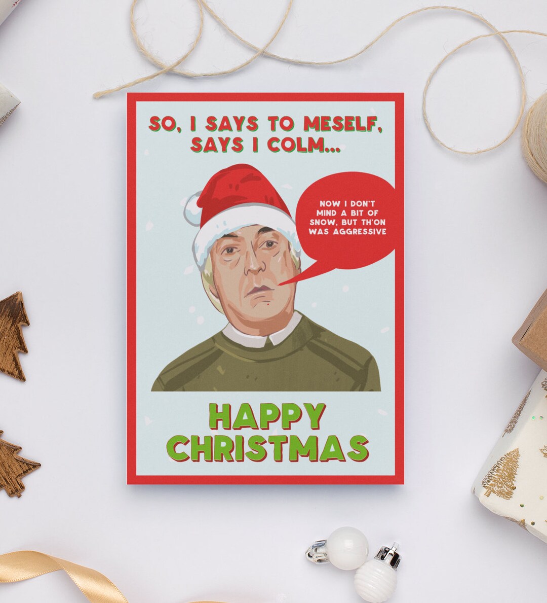 Derry Girls Uncle Colm Christmas Greetings Card Etsy UK