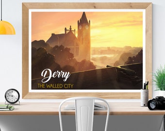 Print Poster / Artwork of Derry: the Walled City, Northern Ireland